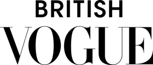 Schwarzes British Vogue-Logo in fetten Großbuchstaben auf hellem Hintergrund - die perfekte Inspiration für die Hochzeitsplanung in der Schweiz oder jeden angehenden Hochzeitsplaner, der zeitlosen Stil sucht.